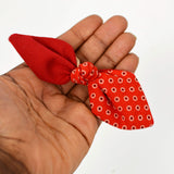 Bow Tie Headband - Red White Polka Dot Shweshwe