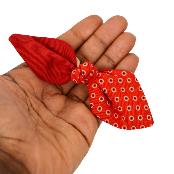 Two Bow Tie Headbands - Red White Polka Dot, Black