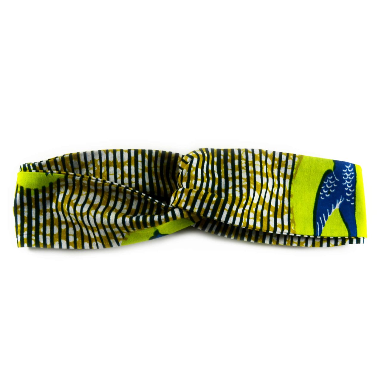 Top Knot Headband - Green African Print