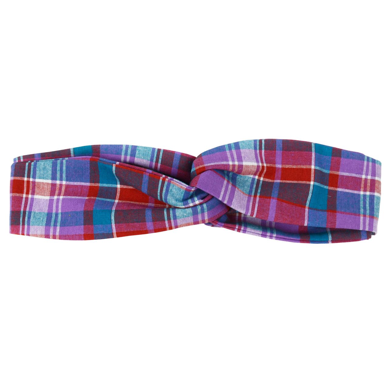 Twist Headwrap - Pink Blue Madras