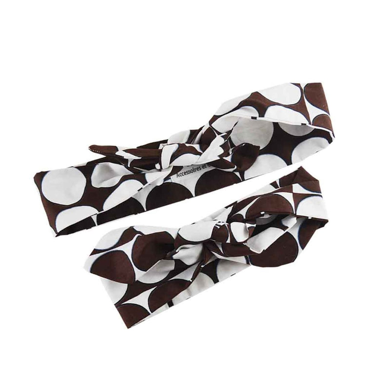 Mommy And Me Headbands - White & Brown Polka Dot African Print