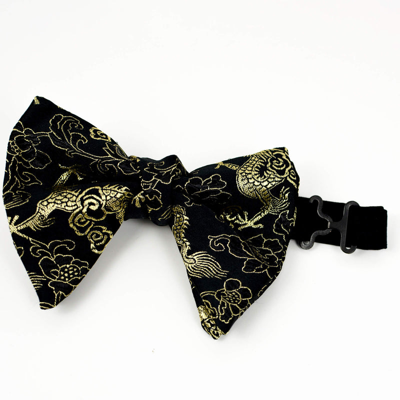 Large Butterfly Bow Tie - Black And Gold