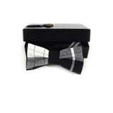 Plaid Bow Tie - Black And White Madras