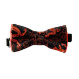 Black Bow Tie-Red Dragon Pattern