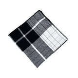 black and white plaid  madras pocket square