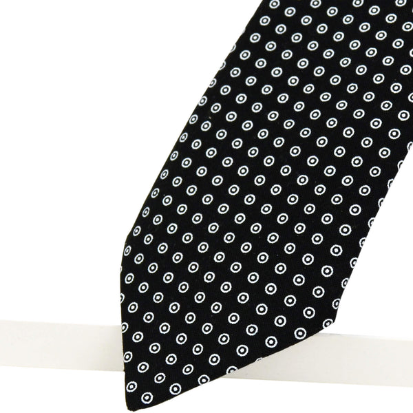 black white polka dot tie for men