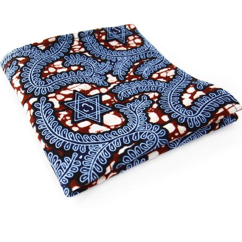 Pocket Square - Blue And Gray African Print