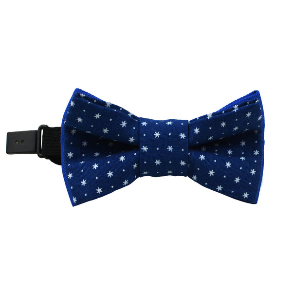Baby toddler blue bow tie with little white stars made of south african shweshwe fabric