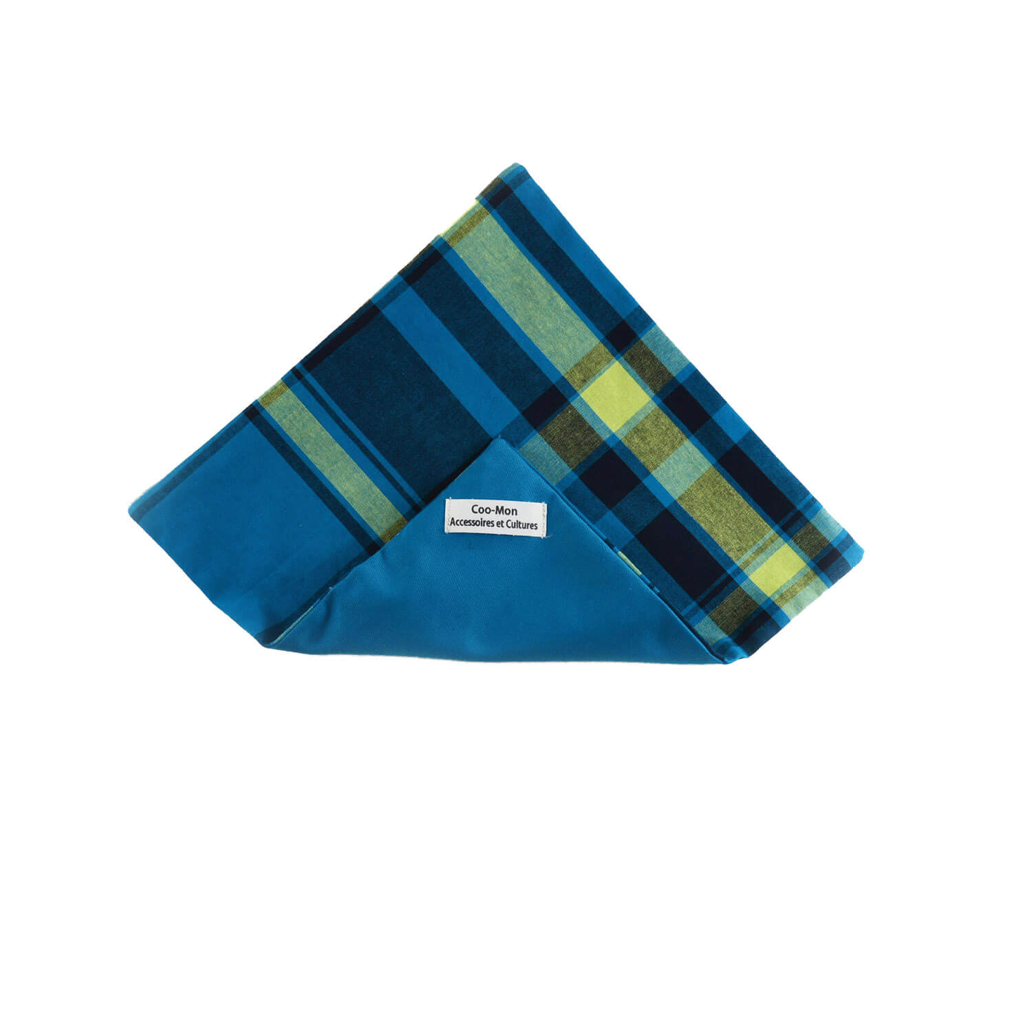 Bow Tie And Pocket Square - Blue Plaid Madras