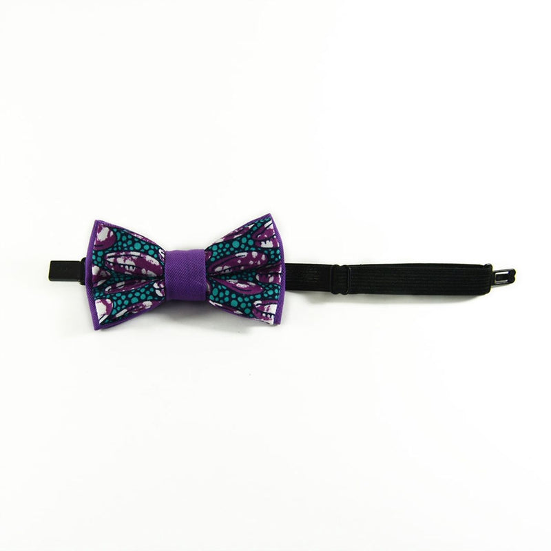 Boy Bow Tie - Purple Cowrie African Print