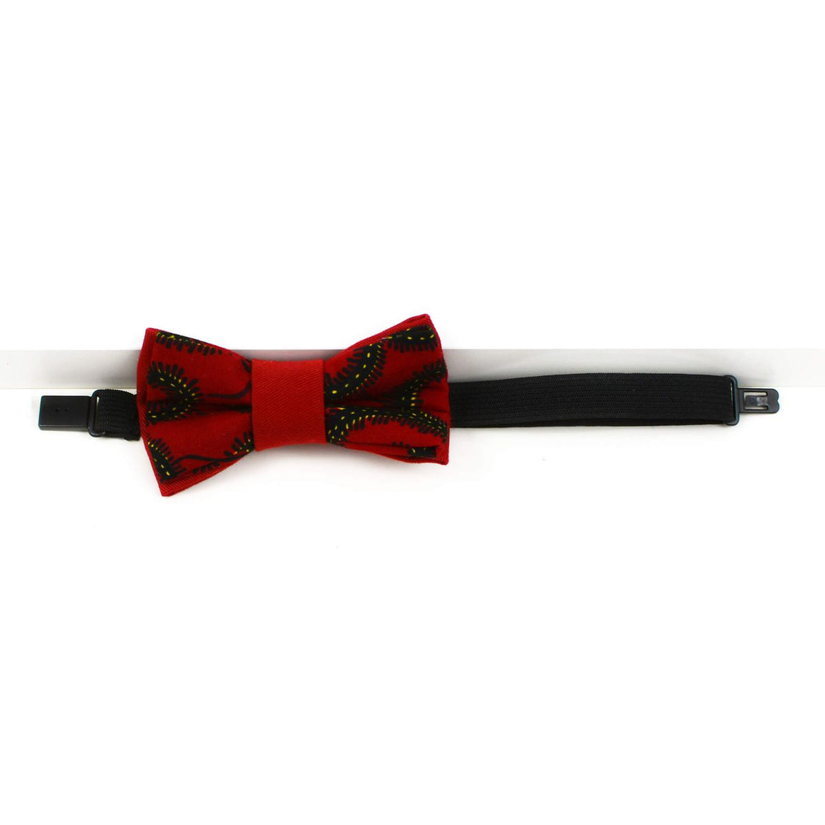 Noeud Papillon Clip-on Garçon - Rouge Et Blanc Motif Noël - Fait Main USA, Neuf Sans étiquette