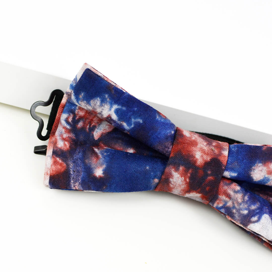 Tie Dye Bow Tie - Bleu & Ocher