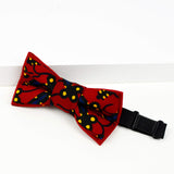 red black pre-tied toddler bow tie handcrafted in Canada by Coo-Mon