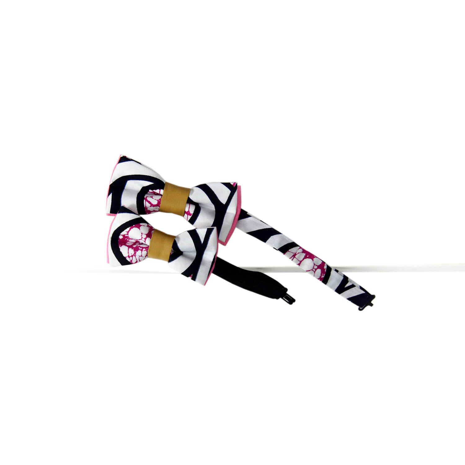 Father And Son Bow Ties - Recycled Leather And Graphic Stripe