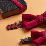 Father And Son Bow Ties set - Red Velvet