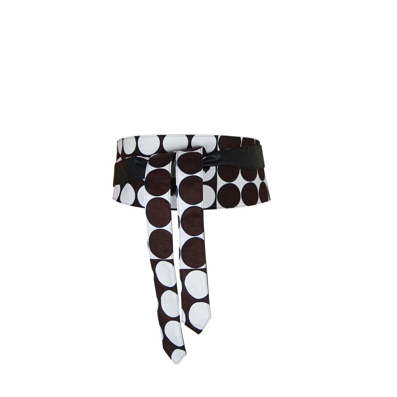 Ceinture Obi - Pois Brun Pagne Wax