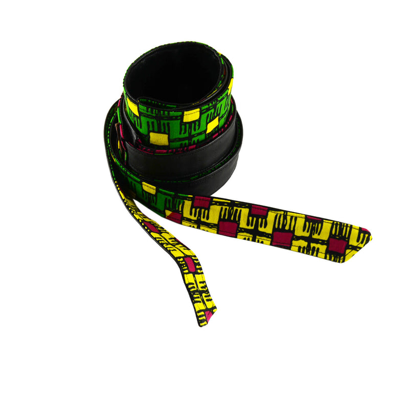 Wide Waist Wrap Belt, Obi Belt - Colorful African Print