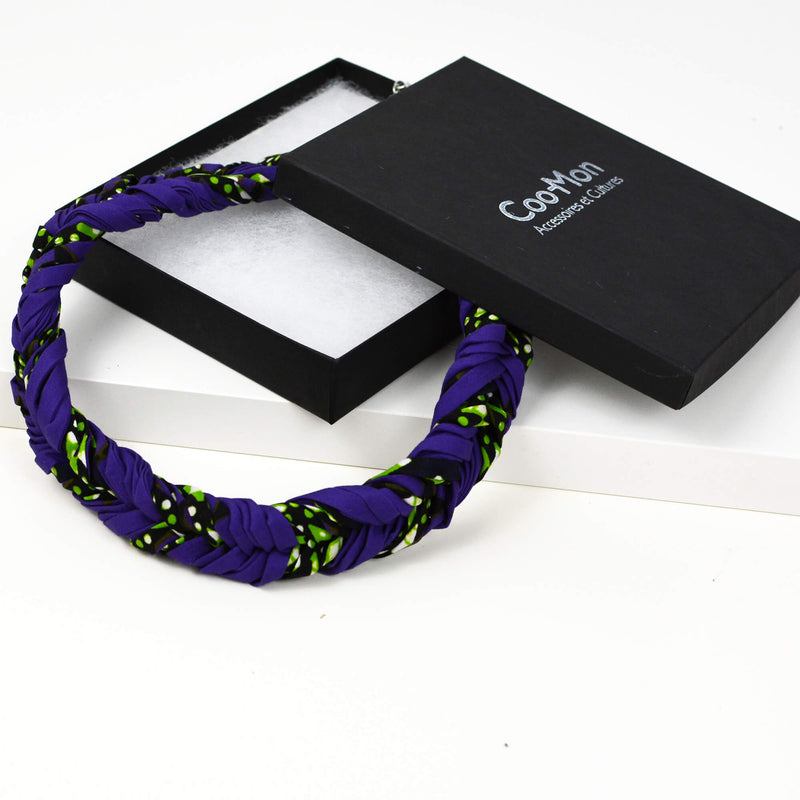 Braided necklace - purple