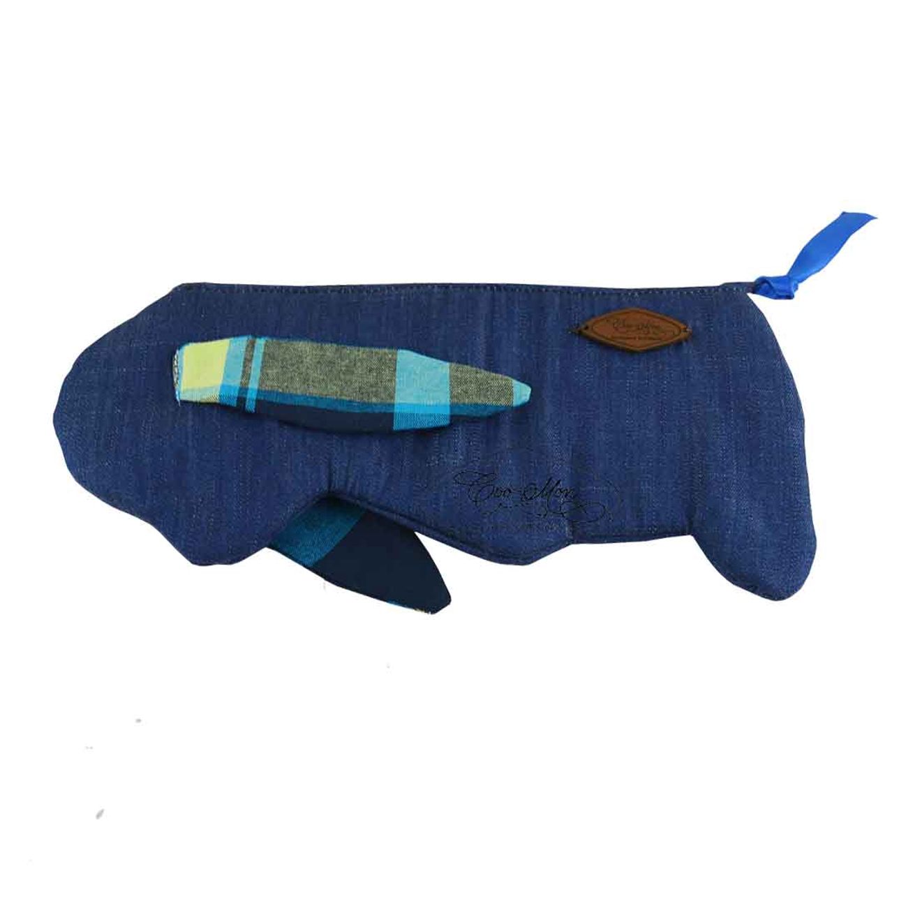 Étui À Crayons - Denim Et Madras Bleu