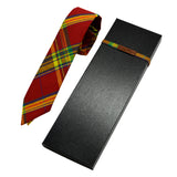 Red, yellow and blue plaid tie