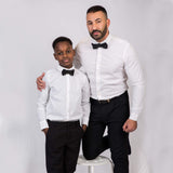 Father And Son Bow Ties - Black Chinese Brocade