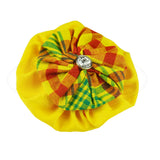 Baby Headband, Flower Lace Headband - Yellow Plaid Madras
