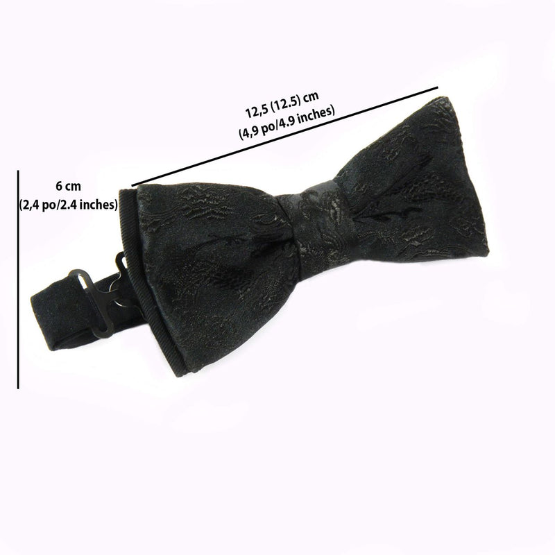 Black Flower Bow Tie-Chinese Brocade