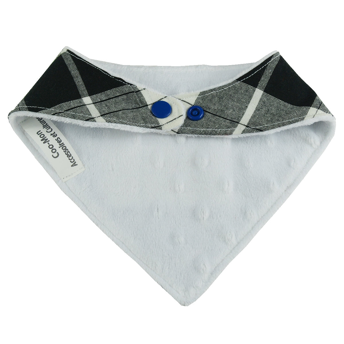Bavoir Bandana - Blanc Et Noir Madras