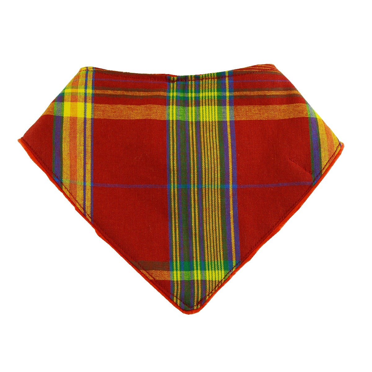 Bavoir Bandana - Rouge Et Jaune Madras