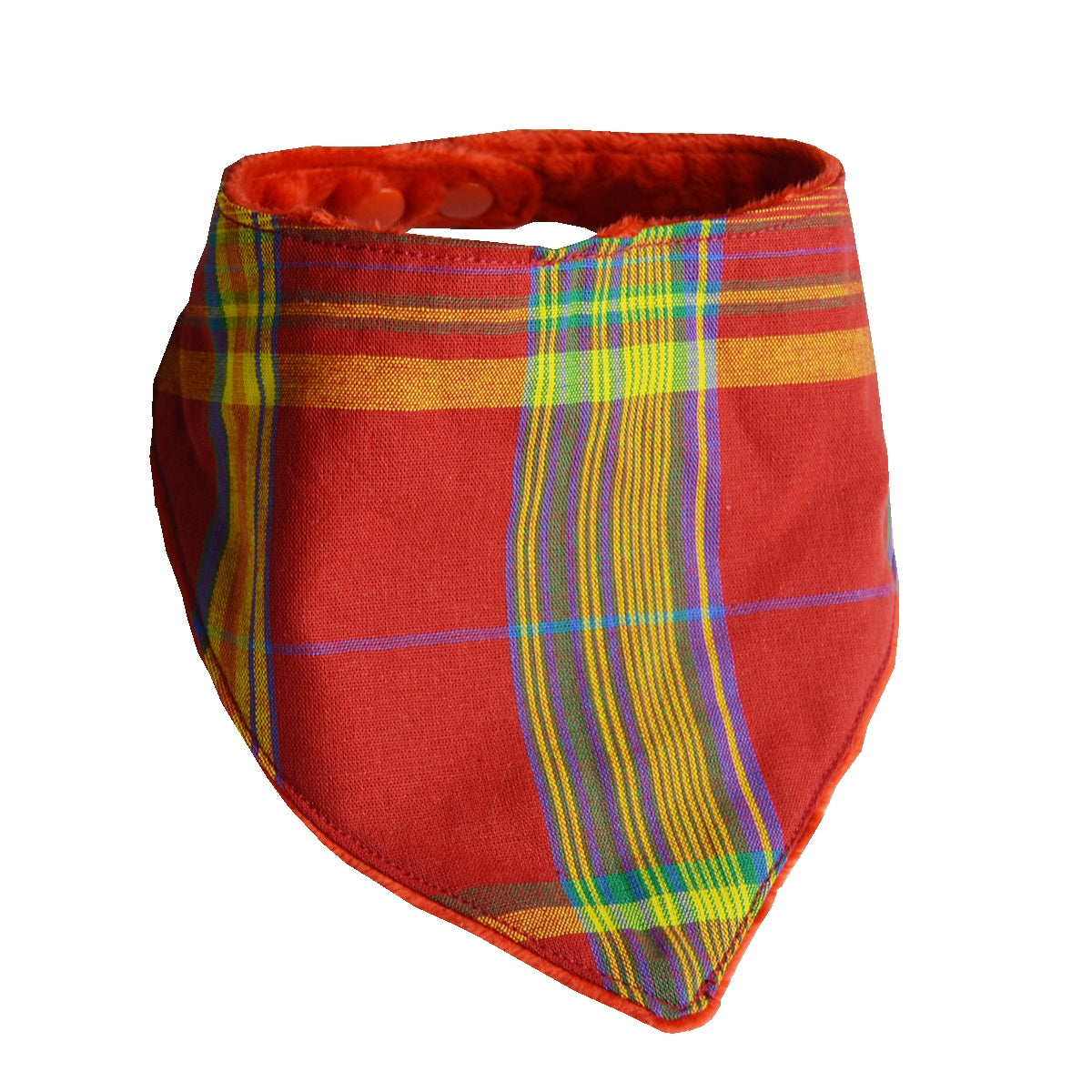 Bavoir Bandana - Rouge Et Jaune Madras