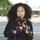 Cache-cou En Tube Brun -  Molleton Polaire Et Pagne Wax