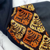 Oversized Wrap-Up Scarf - Knit African Print & Faux Leather