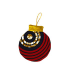 ecofriendly zero waste red christmas ornament made of African fabric scrap