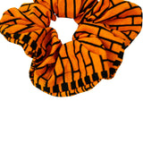 Chouchou orange et noir - Pagne Wax