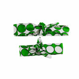 Mother And Daughter Headbands - White & Green Polka Dot African Print