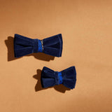 Father And Son Bow Ties - Navy Blue Velvet
