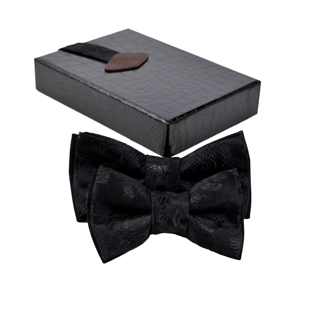 Nœuds Papillon Père-Fils - Noir Brocart Chinois