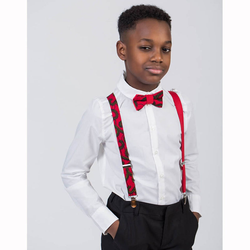 Boy Bow Tie, Kid And Toddler - Red African Print