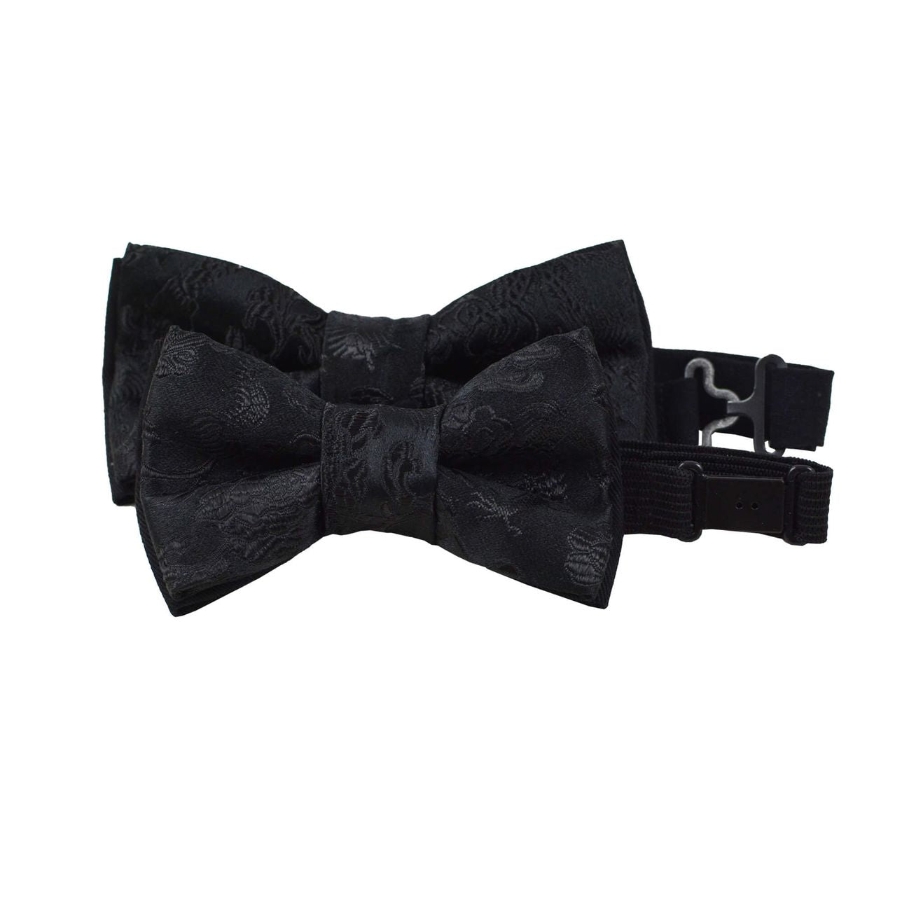 Father And Son Bow Ties - Black Chinese Brocade
