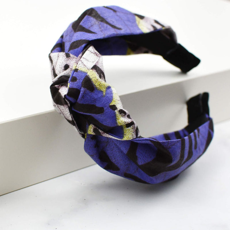 Knot Headband - Purple African Print