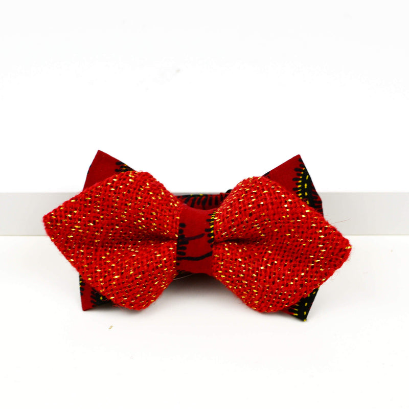 sparkling red bow tie handmade in Quebec