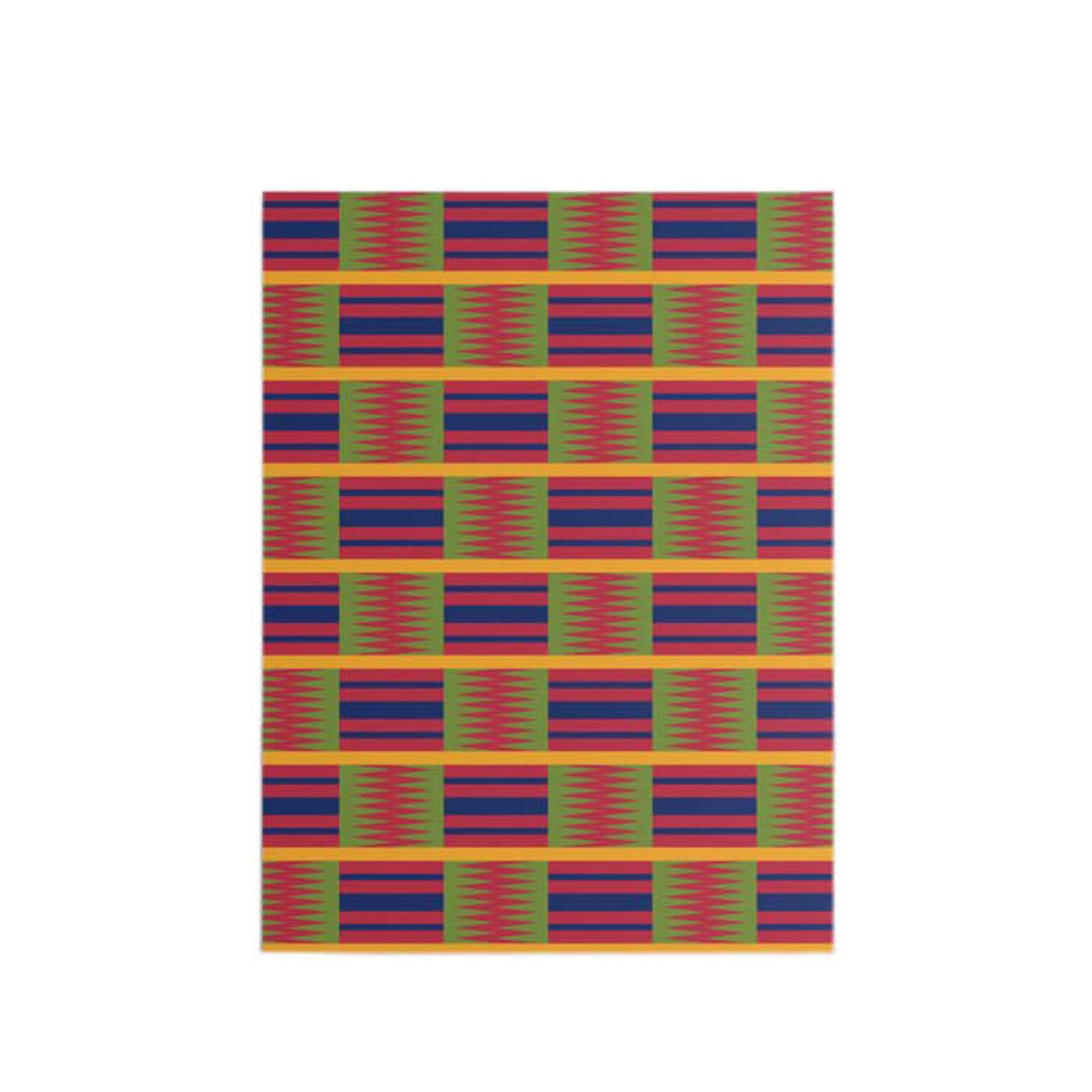Papier D'emballage Cadeau -  Kente Bleu Rouge Vert