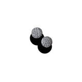 Sisal stud earrings Mainty, white black polka dot - big
