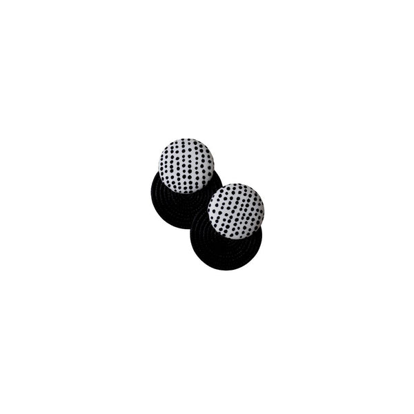 Clous d'oreilles sisal Mainty, blanc pois noir - grands