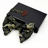 Large Butterfly Bow Tie - Black And Gold