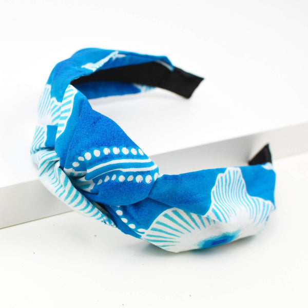 knot Headband - Turquoise Ankara Fabric