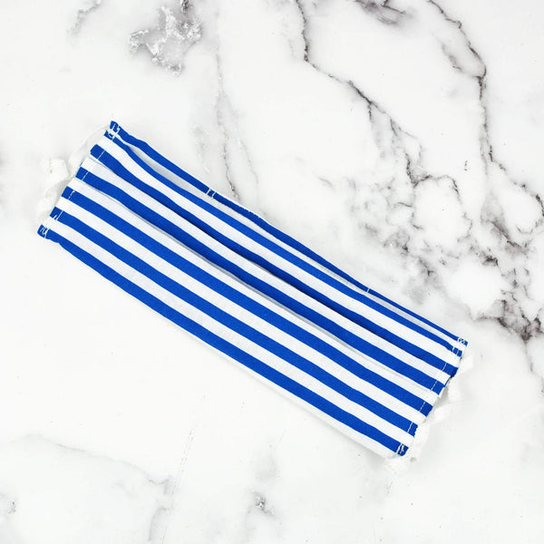 White Blue Stripes Cloth Face Mask