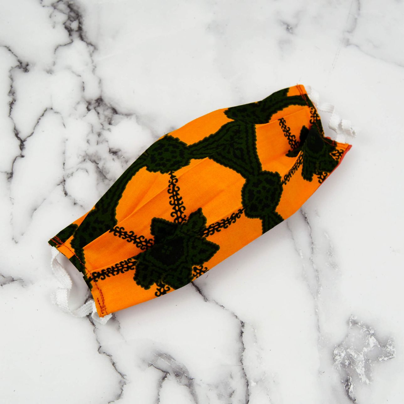 Masque En Tissu - Orange Et Vert