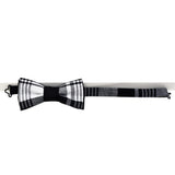 men black and white plaid bow tie handmade in Canada