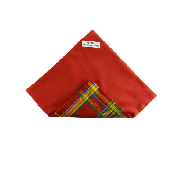 Reversible Pocket Square - Red & Yellow Plaid Madras